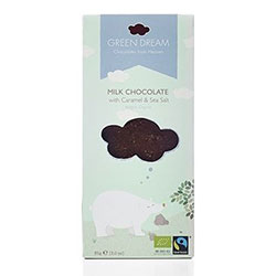 Green Dream Organic Milky Chocolate with Caramel and Sea Salt 85g