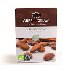 Green Dream Organic Dark Chocolate 55gr  72% Cacao 