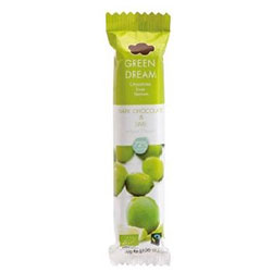 Green Dream Organic Dark Chocolate With Lime 30gr (72% Cacao)