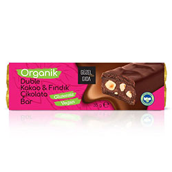 Güzel Gıda Organic Double Cocoa & Hazelnut Chocolate Bar 35g