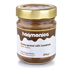 Harmonica Organik Kakaolu Fındık Kreması  Şeker ilavesiz  Sütsüz  Vegan  200g
