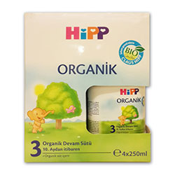 Hipp 3 Organic Liquid Baby Milk (Growing Up) 4x250ml