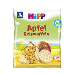 HiPP Organik Pirinç Patlağı Bebek Gofreti  Elmalı  30gr