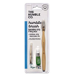 The Humble Bambu Travel Kit  Diş Fırçası & Seyahat Boy Diş Macunu & Kürdanlı Diş İpi 