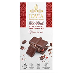 Jovia Organic 80% Dark Chocolate (Strawberry) 85g