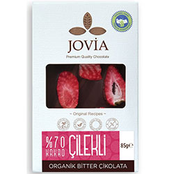 Jovia Organik %70 Bitter Çikolata  Çilekli  85g