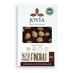 Jovia Organic 70% Dark Chocolate (Hazelnut) 85g