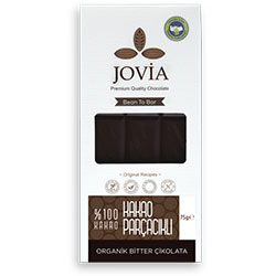 Jovia Organik %100 Bitter Çikolata  Kakao Parçacıklı  75g