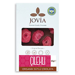 Jovia Organik Sütlü Çikolata  Çilekli  85g