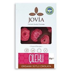 Jovia Organic Milk Chocolate  Starwberry  85g