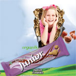 Junior Organic Hazelnut Nougat Filled Dark Chocolate Bar 40g