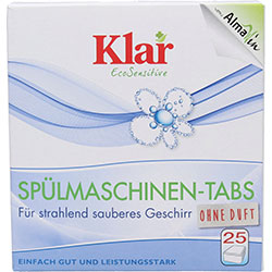 Klar Organic Dish Washer Tablets (Fragrance free) 25 Tablets