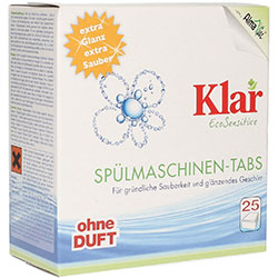 Klar Organic Dish Washer Tablets  25 Tablets 