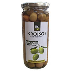 Kroisos Organic Green Olive  Score Brined  300g