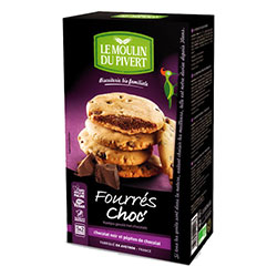Le Moulin Du Pivert Organic Cookies Stuffed with Chocolate 175g