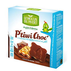Le Moulin Du Pivert Organik Sütlü Çikolata Kaplı Petibör Bisküvi  Ptiwi Choc  125gr
