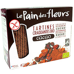 Le Pain des Fleurs Organik Kakaolu Atıştırmalık Kraker  Glutensiz Çıtır Ekmek   30 adet  125gr