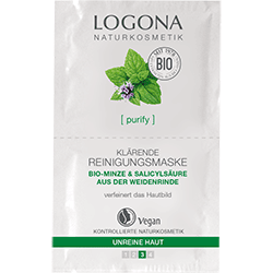 Logona Organic Clarifying Cleansing Mask  Mint & Salicylic Acid  2x7 5ml