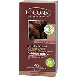 Logona Organic Herbal Hair Color Powder  Walnut Red-Brown 