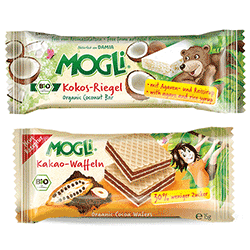 Mogli Organic Snack Pack  2 x Coconut Bar & 2 x Cocoa Waffle 