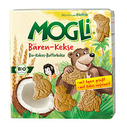 Mogli Organik Ayıcıklı Çocuk Bisküvisi  Hindistancevizi ve Kavılca Buğdaylı  125gr