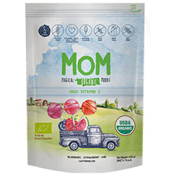 MOM Organic  Lollipop  Strawberry  Watermelon  Blueberry Flavored Vitamin C Added  10pcs