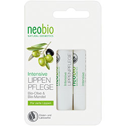 Neobio Organic Intensive Lip Balm  Almond & Olive Oil  2x4 8g