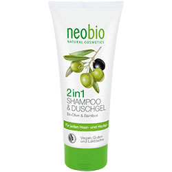 Neobio Organic 2 in 1 Shampoo & Shower Gel  Olive & Bamboo  200ml