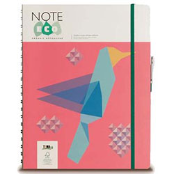 NOTE ECO Ecological Spiral Notebook  Squared  19 8x27 5  Pink Cover  144 Sheets