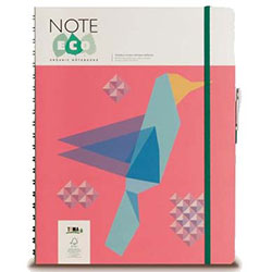 NOTE ECO Ekolojik Spiralli Defter  Kareli  19 8x27 5  Pembe Kapak  144 Yaprak