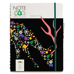 NOTE ECO Ecological Spiral Notebook (Squared, 14.3x20.5, Black Cover) 120 Sheets