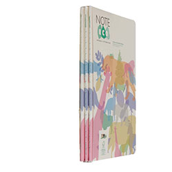 NOTE ECO Ecological Notebook (Trio Sets Plain+Squared+Ruled, 16.3x23.5, Colorful Cover) 60 Sheets
