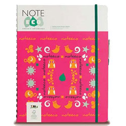 NOTE ECO Ekolojik Spiralli Defter  Çizgili  19 8x27 5  Pembe Kapak  144 Yaprak