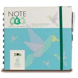 NOTE ECO Ecological Spiral Notebook  Plain  14 3x14 3  Blue Cover  120 Sheets