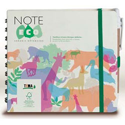 NOTE ECO Ecological Spiral Notebook (Plain, 14.3x14.3, Colorful Cover) 120 Sheets