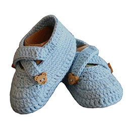 Organic Bonny Baby Organic Handmade Baby Shoe  0-6 Months  Blue 
