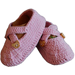 Organic Bonny Baby Organic Handmade Baby Shoe  0-6 Months  Pink 