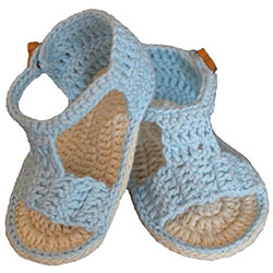 Organic Bonny Baby Organic Handmade Baby Sandal  0-6 Months  Blue 