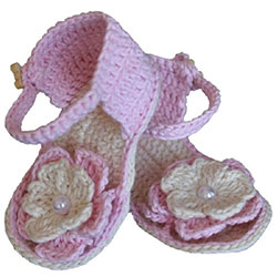 Organic Bonny Baby Organic Handmade Baby Sandal  0-6 Months  Pink 