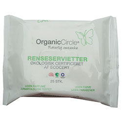 Organic Circle Organic Facial Wipes  With Aloe Vera  25Pcs