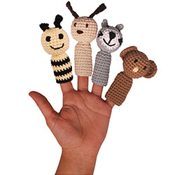 OrganicKid Finger Puppet (Bee, Dog, Cat, Koala)