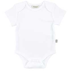 OrganicKid Organic Baby Short Sleeve Bodysuit  White  3-6 Month 