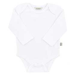 OrganicKid Organic Baby Long Sleeve Bodysuit (White, 3-6 Month)