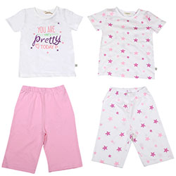 OrganicKid Organic 2 Pack Pajamas (Pink Star, 2 Age)
