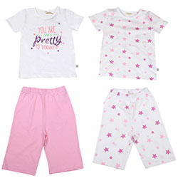 OrganicKid Organic 2 Pack Pajamas (Pink Star, 6 Age)