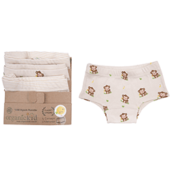 OrganicKid Panties (Girls, 3 Pcs, Monkey) (5 Age)