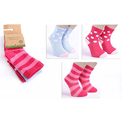 OrganicKid Organic Sock  3 Pcs  Fun Girl  1-2 Years 