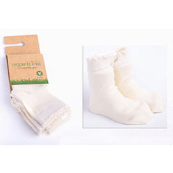 OrganicKid Organic Sock  3 Pcs  Neutral - Girl  1-2 Years 