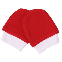 OrganicKid Organic Gloves (Red, 0-3 Months)