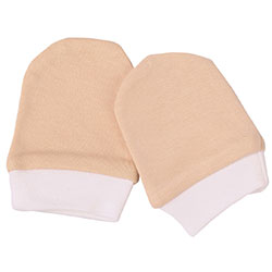 OrganicKid Organic Gloves (Dark Beige & Ecru, 3-6 Months)